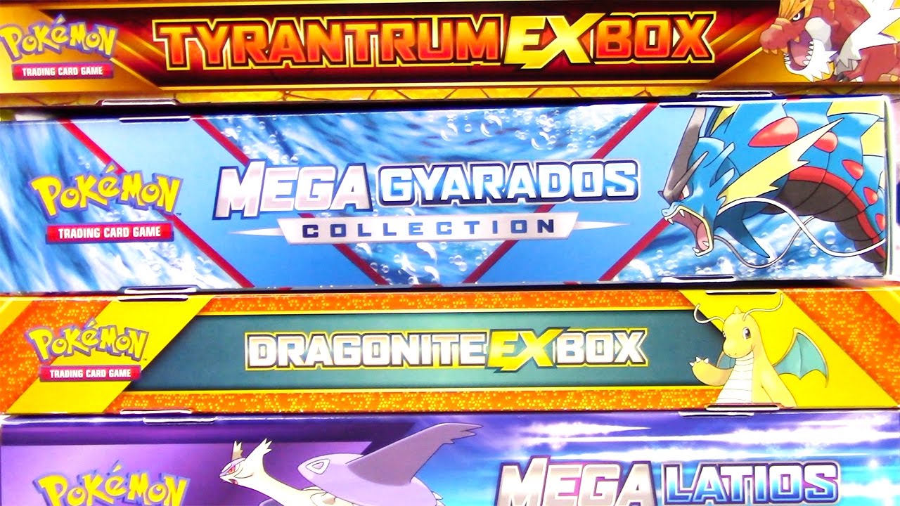 4 Pokemon Collection Boxes 16 Booster Packs