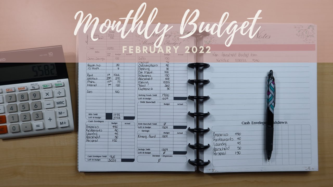 Budget with Me| February 2022-Monthly Budget - Real Numbers