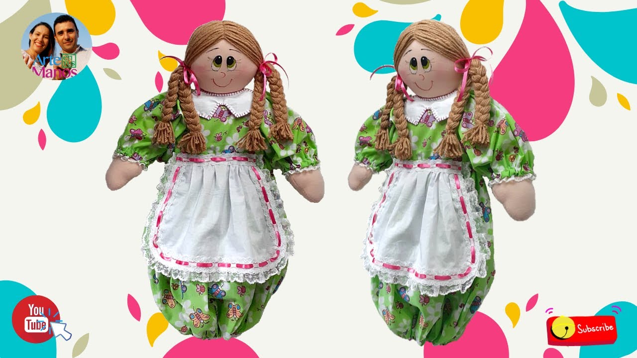 🔴Cómo Hacer una MUÑECA DE TRAPO Multiusos - Guarda Todo (Julieta) Con Arte en Tus Manos