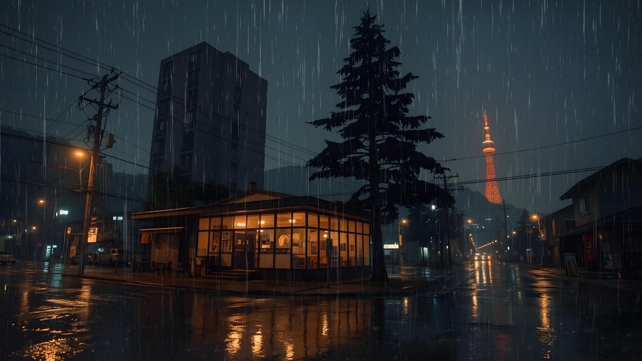Quiet Midnight Rain Anime ☔ Soft Lofi for Stress Relief & Sleep