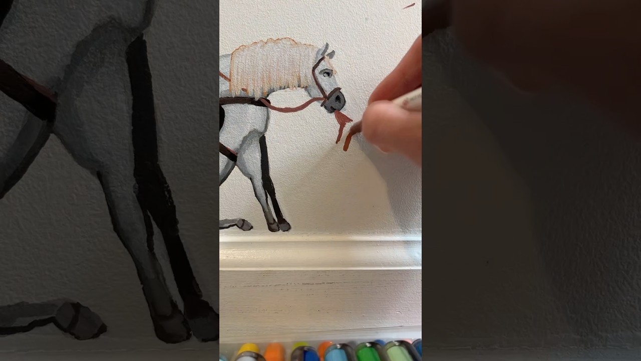 Part 6 of painting micro horses on my wall. This time we have Maximus from Tangled.