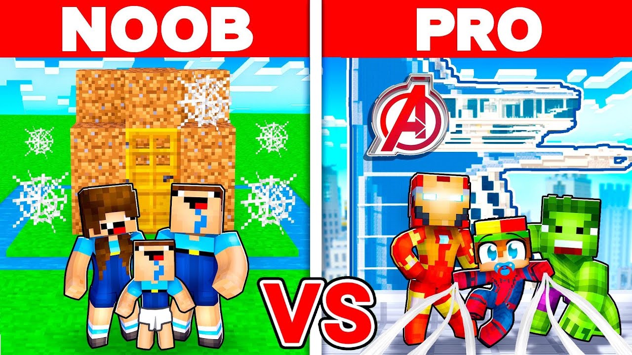 Семья НУБА против ПРОФЕССИОНАЛЬНОГО СУПЕРГЕРОЯ в Minecraft!