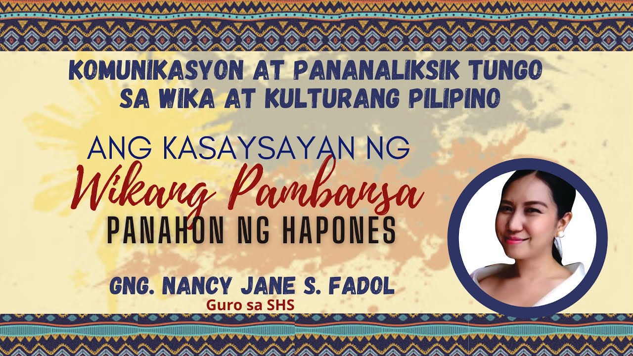 15 MINUTONG PAKITANG-TURO (KASAYSAYAN NG WIKANG PAMBANSA SA PANAHON NG HAPON