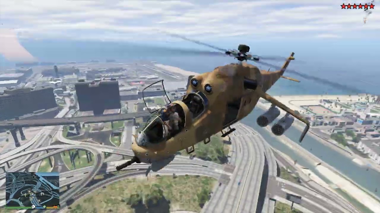 GTA 5 - Stealing a Military Helicopter (Savage) + Ten Star Escape