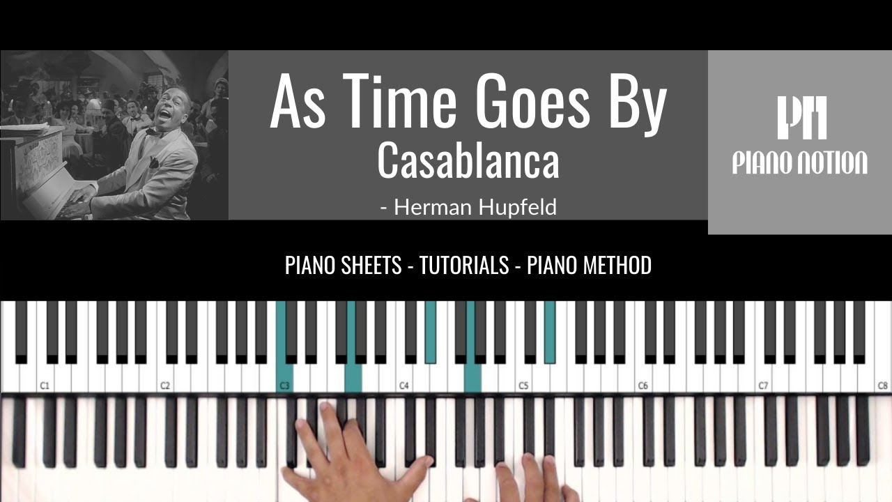 As Time Goes By - Casablanca - Play It Again, Sam (Sheet Music - Piano Solo - Cover - Tutorial)