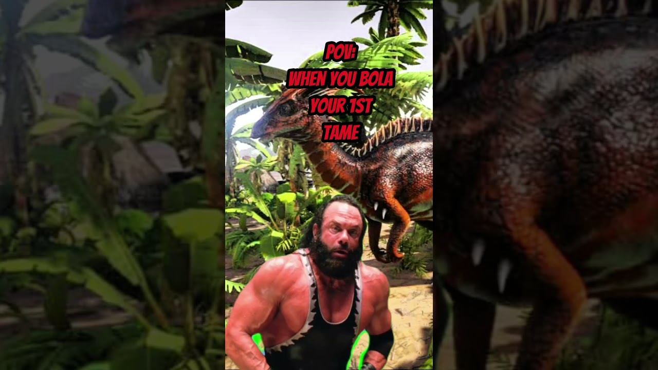 When you Bola your 1st Dino 😆| ARK Survival