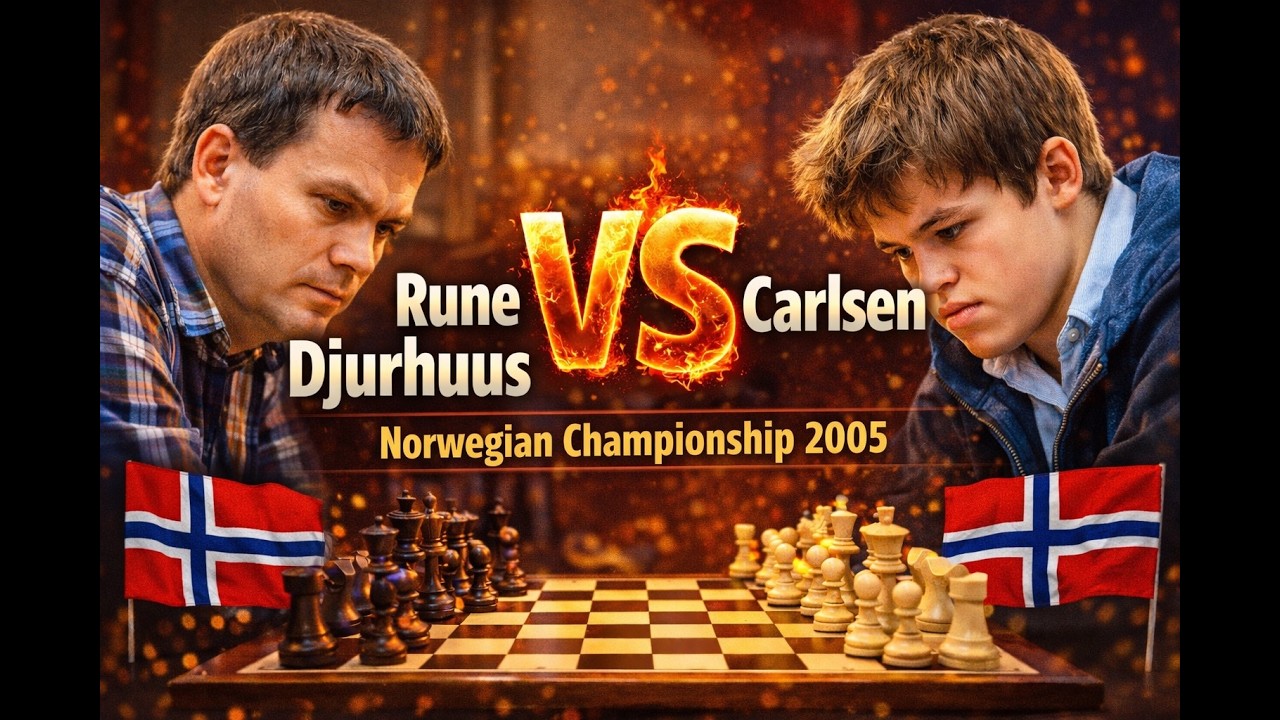 RUNE DJURHUUS  vs MAGNUS CARLSEN | National Battle 🔥 #chess #magnuscarlsen #chesslegends