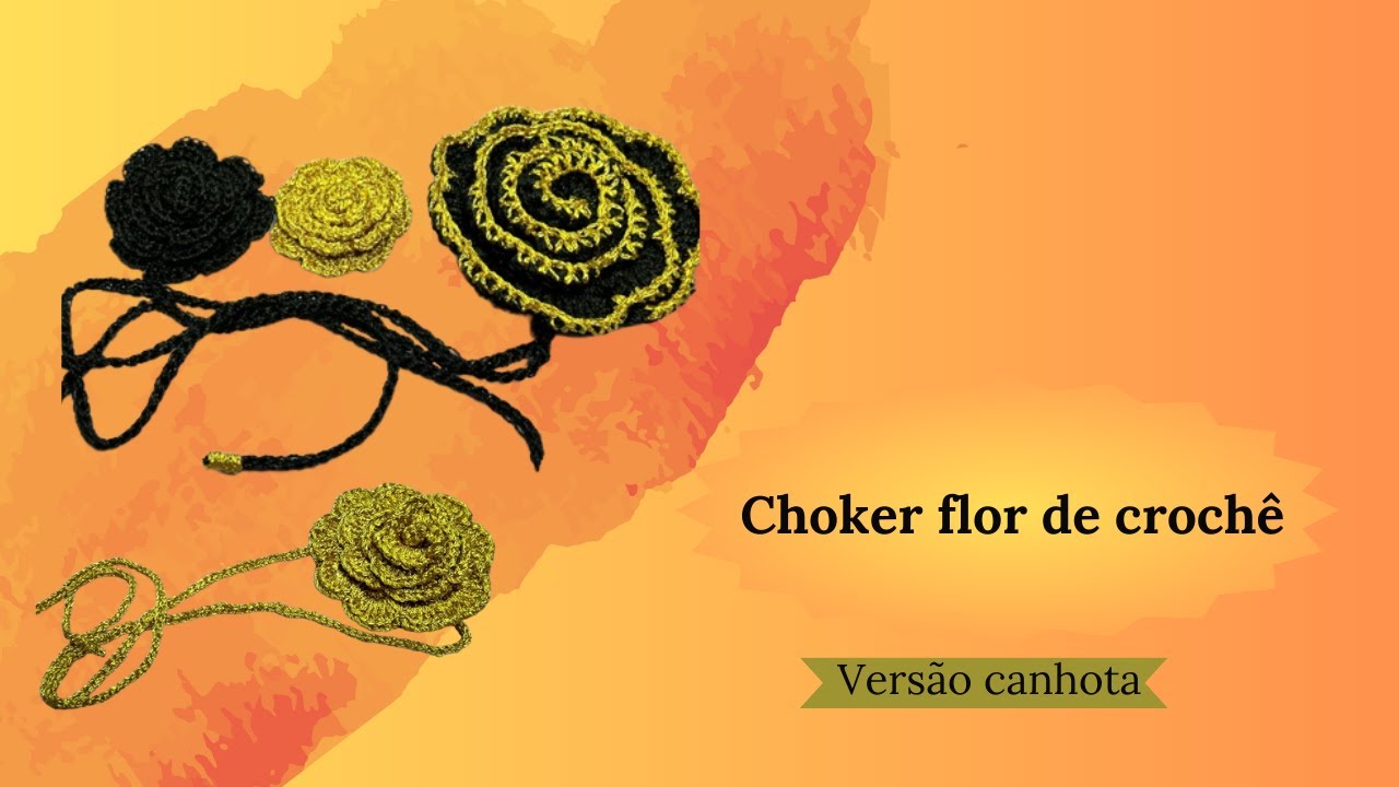 Choker flor  de crochê ( gargantilha ),passo a passo para iniciante.