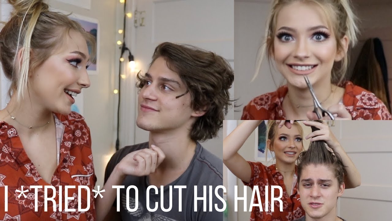 I tried to cut my boyfriend's hair at home and he got mad lol | Hannah Blair
