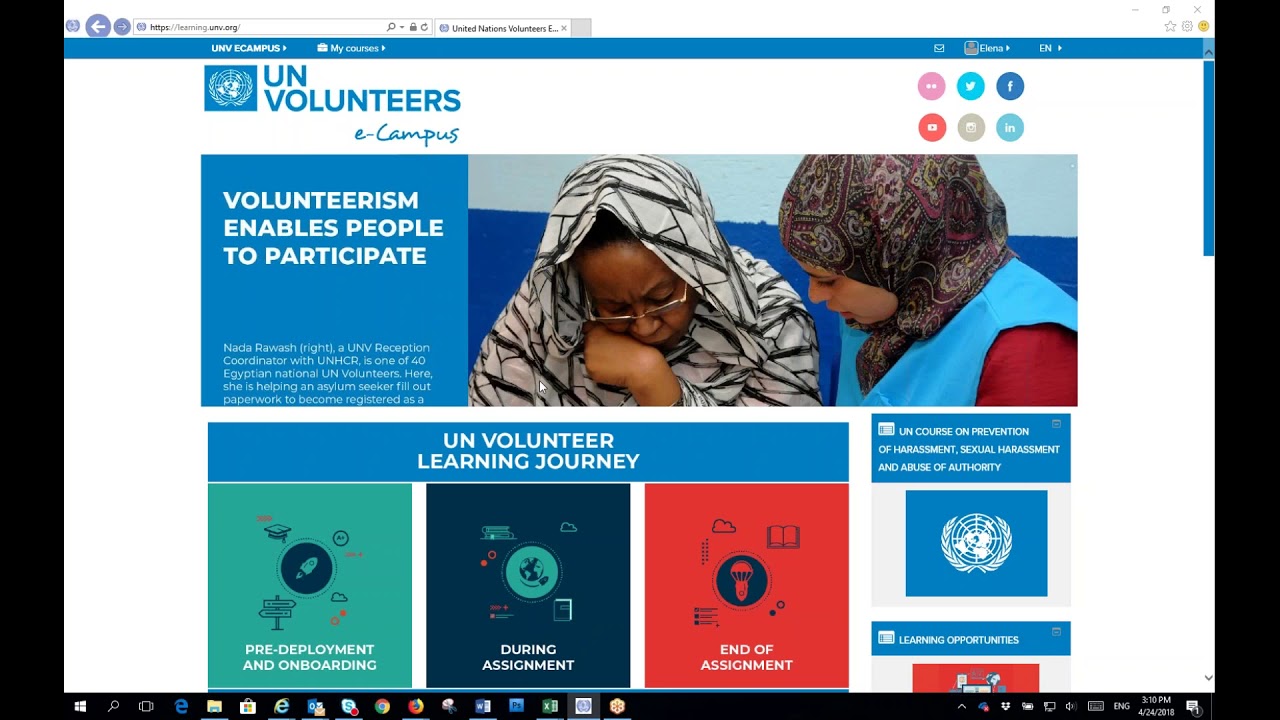 Online learning series  2018: UNV learning offer for UN Volunteers