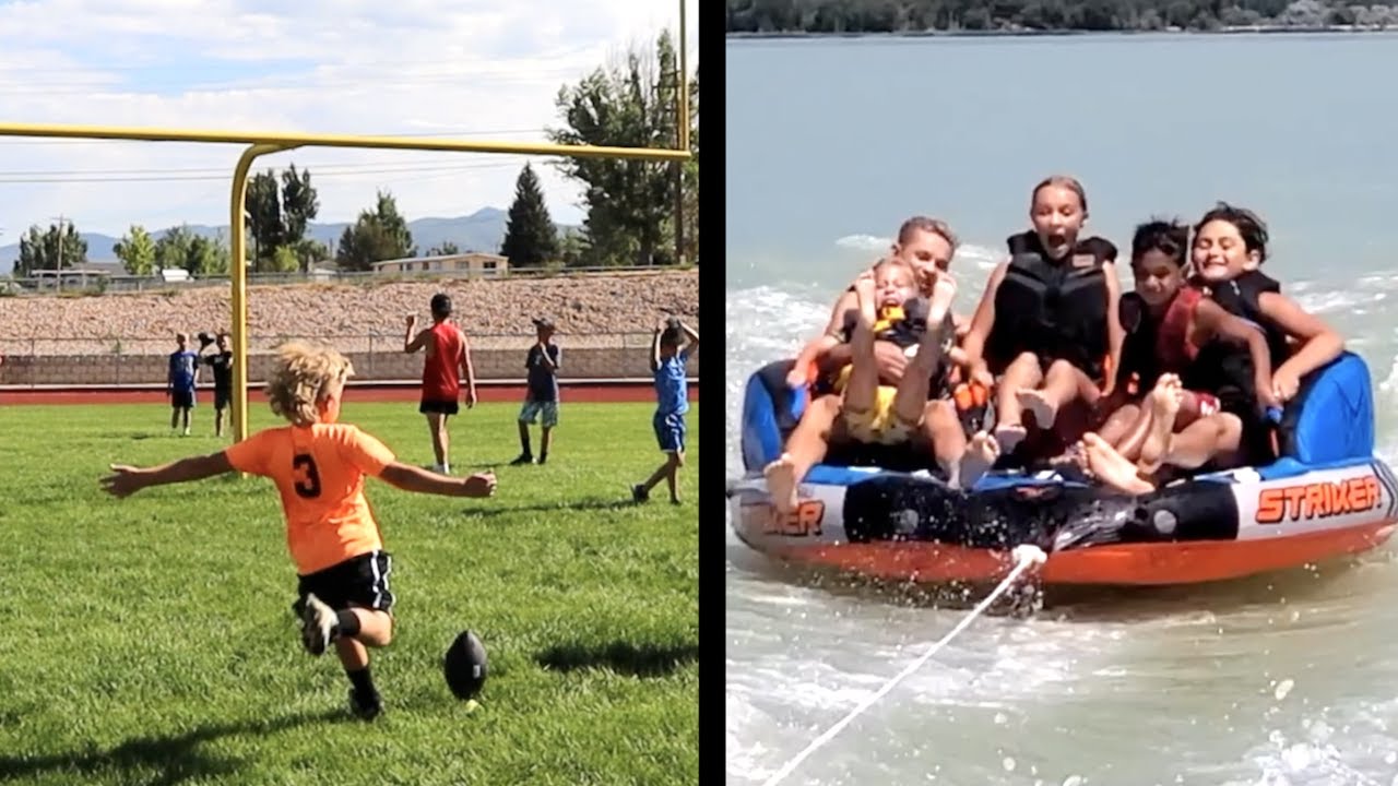 FOOTBALL CAMP and BOATING before going BACK TO SCHOOL! 🏈🚤🏫