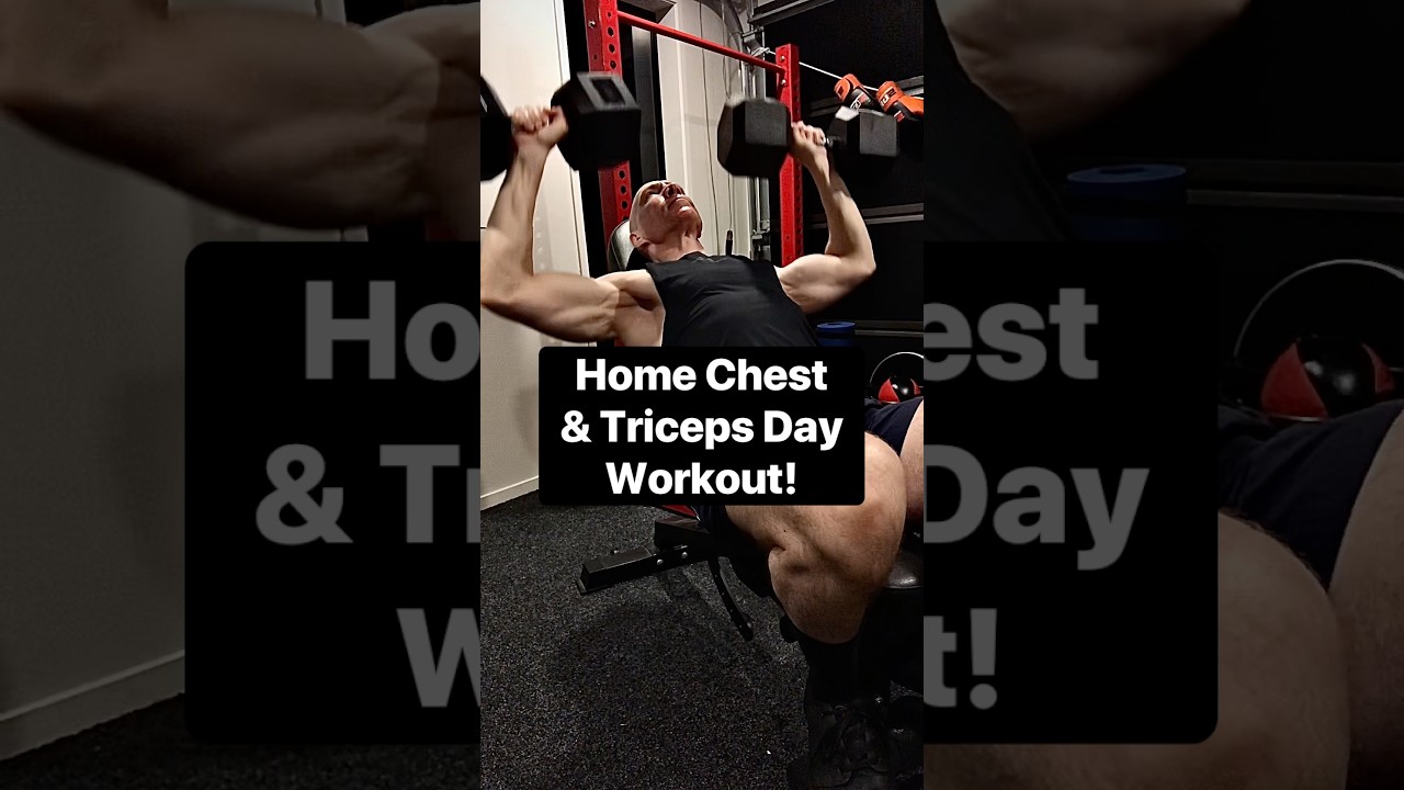 Home Chest & Triceps Day Workout! 🔥💪🔥 #shorts #chestandtriceps #fitover50