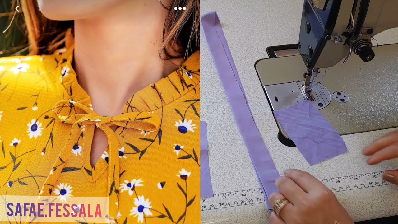 خياطة. رقبة الفستان😍 لي طلبتوه بكثرة👍