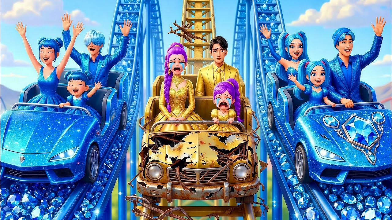 😱Golden Family VS Mira Family Roller CoasterChallenge! | KPOP Demon Hunters