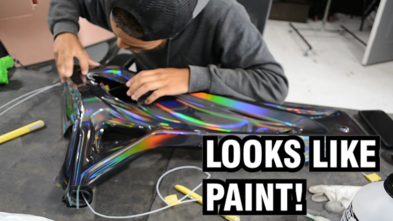 Black Holographic Chrome Vinyl Wrapped Bicycle!