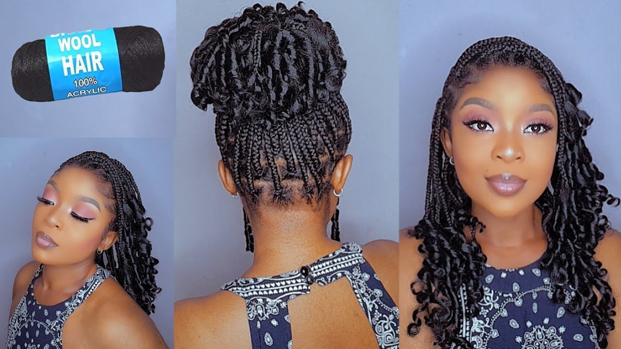 OMG😱 Knotless Short Braids With Curly Ends Using Brazilian Wool| Macamy