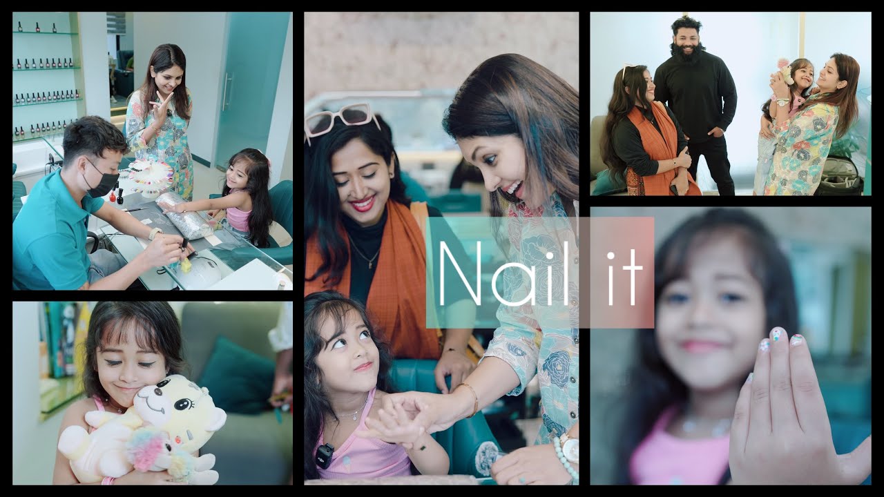 We nailed it guys 😉🥰 a salon day 💇‍♀️💅  nail it by Gayathri Arun ❤️#happyday #malutty #salonday
