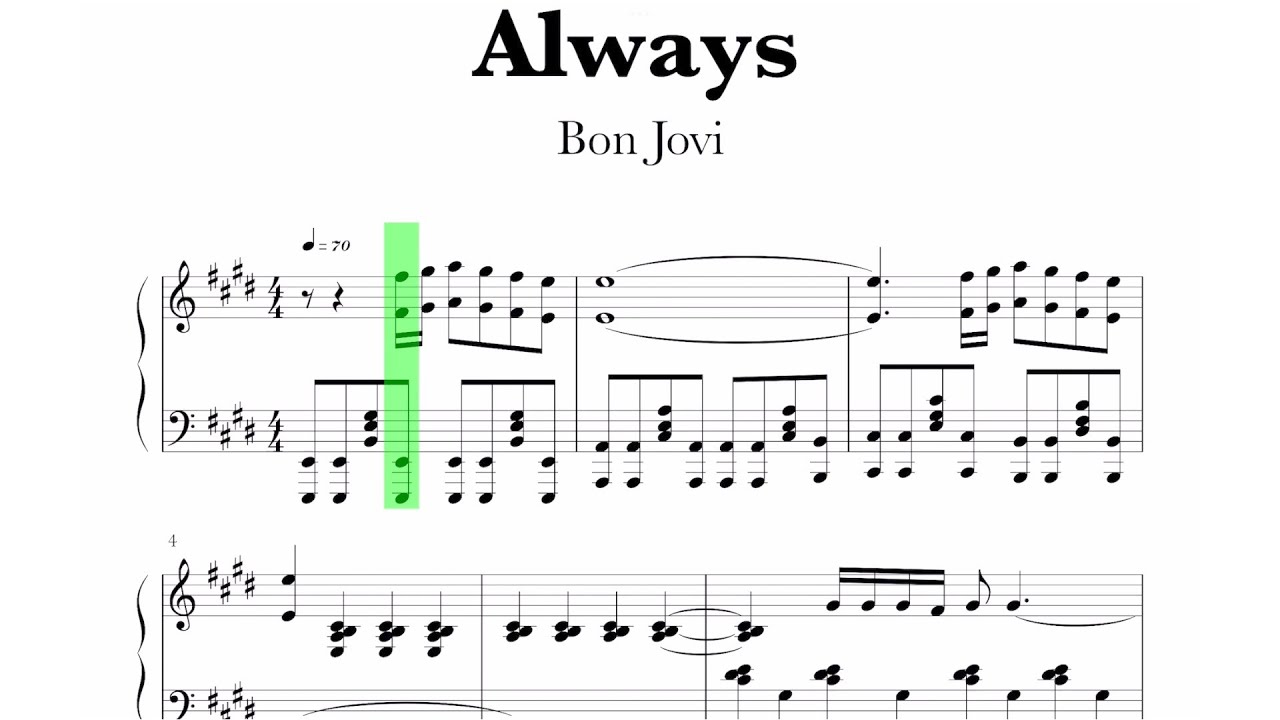 Bon Jovi - Always Sheet Music