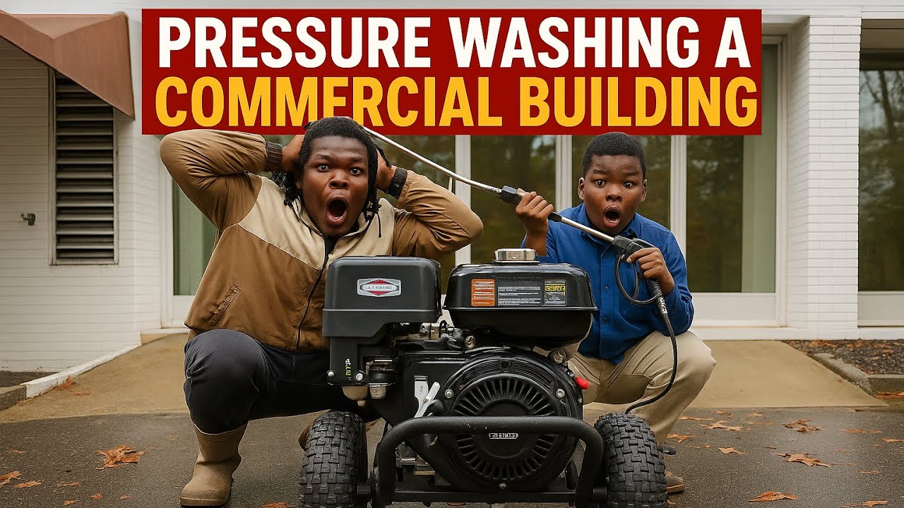 PRESSURE WASHING A COMMERCIAL BUILDING