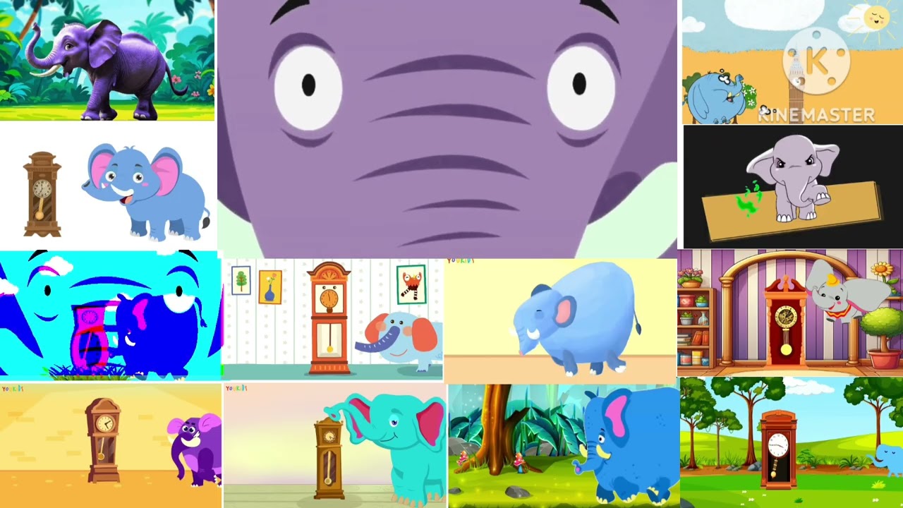 Hickory Dickory Dock Elephants in Hard mix Blending and Colors Effects