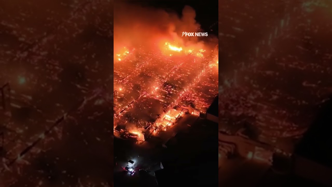 Drone captures MASSIVE BLAZE at Virginia timber plant