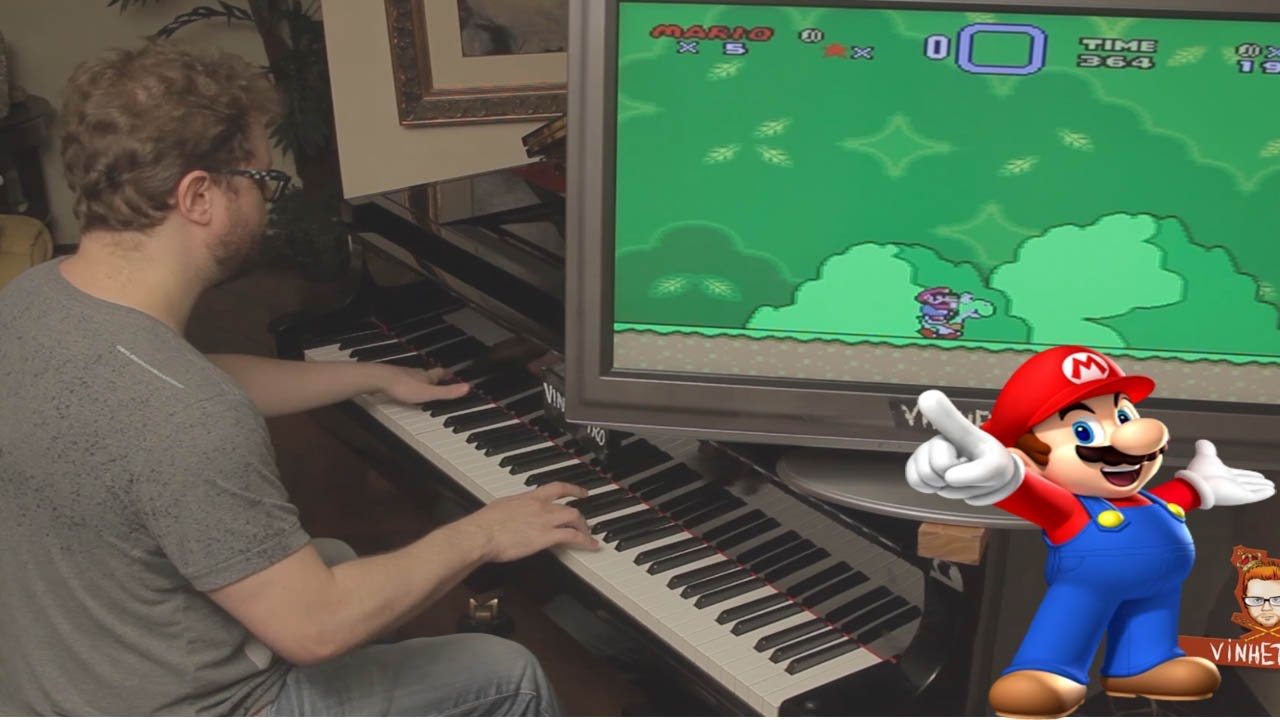 Super Mario World на пианино с звуковыми эффектами