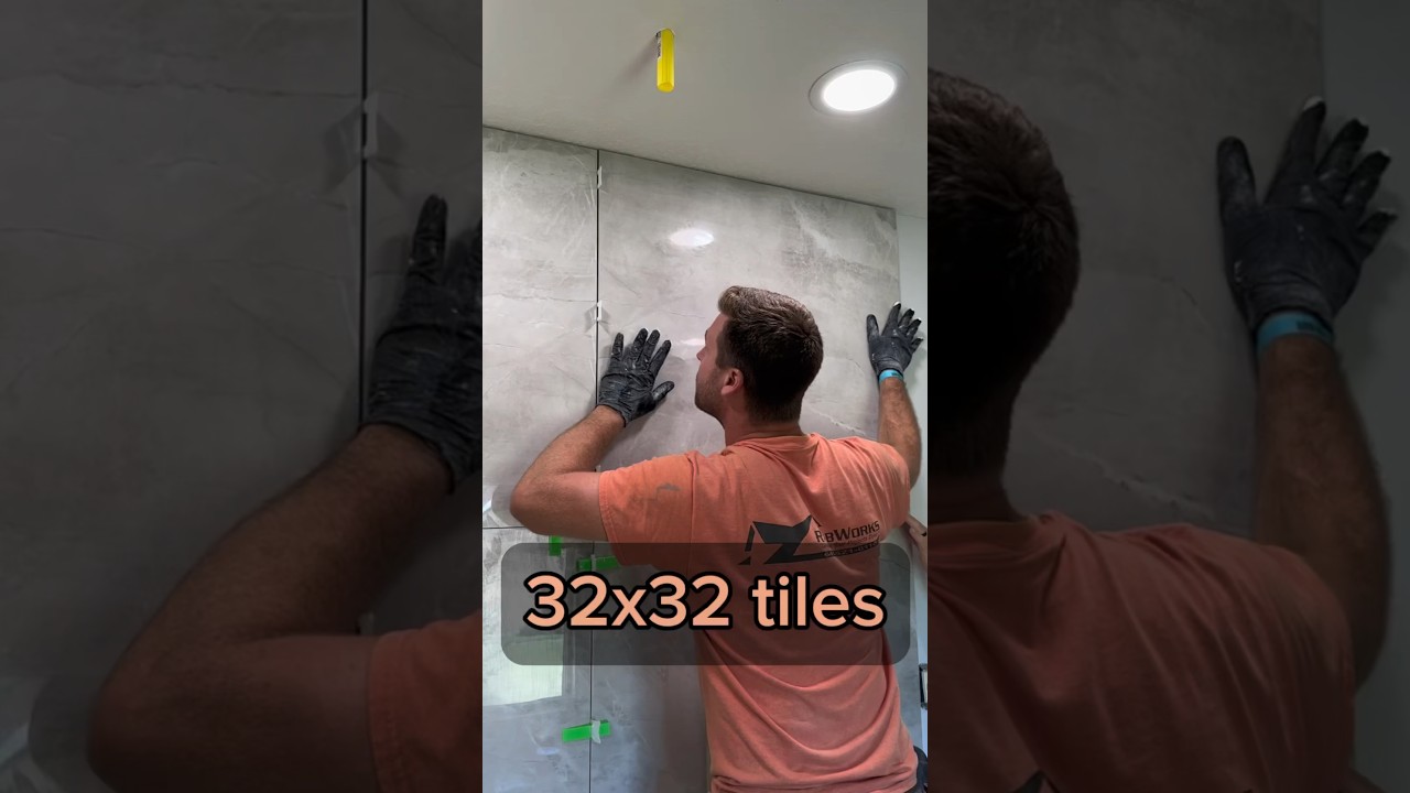 Master Bathroom Remodel: Tile Shower: Installing Big Tiles
