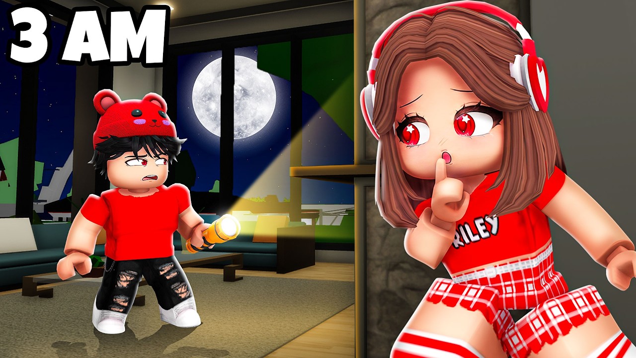 I Spent 24 Hours OVERNIGHT In My Crush's House..(Brookhaven)