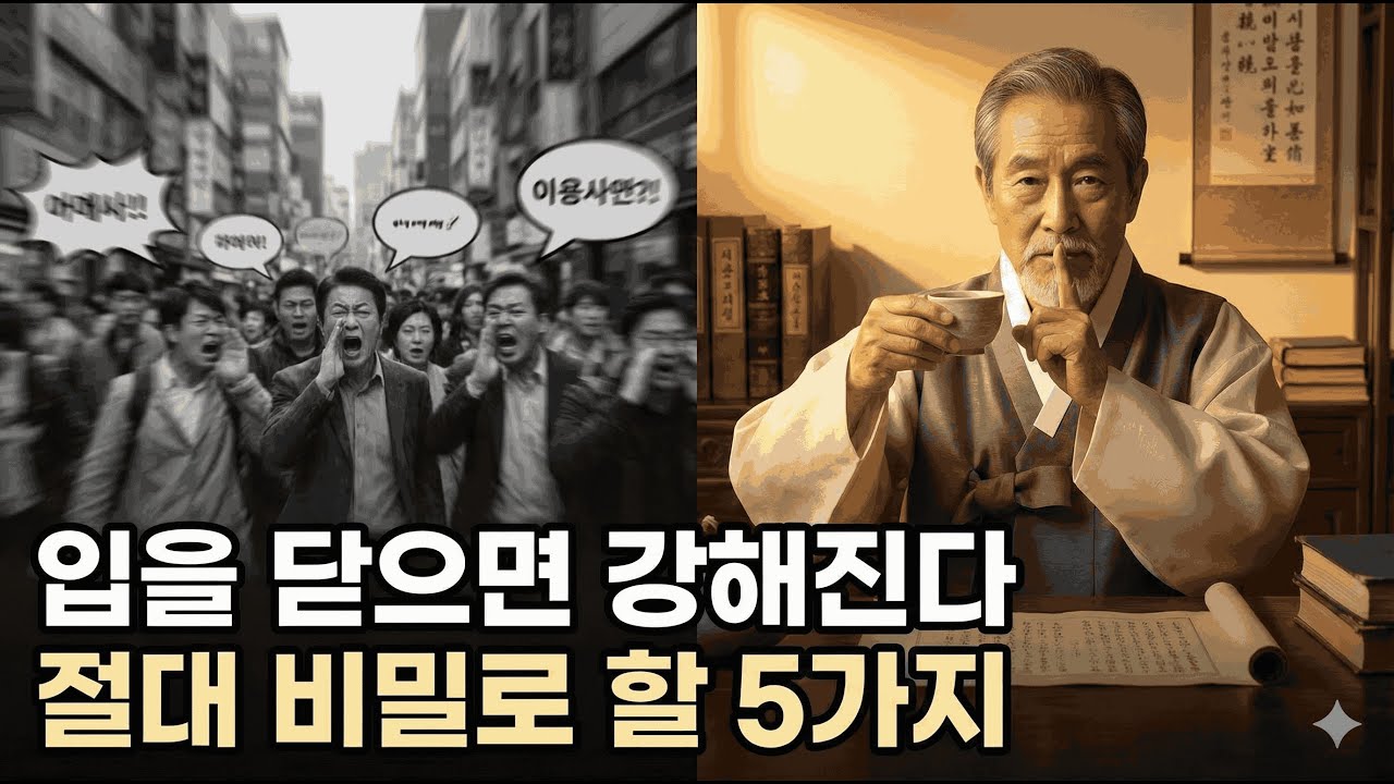 정약용의 지혜 나이 들수록 입을 닫고 '이것'은 절대 비밀로 하세요 (인생이 편안해지는 5가지 처세술)