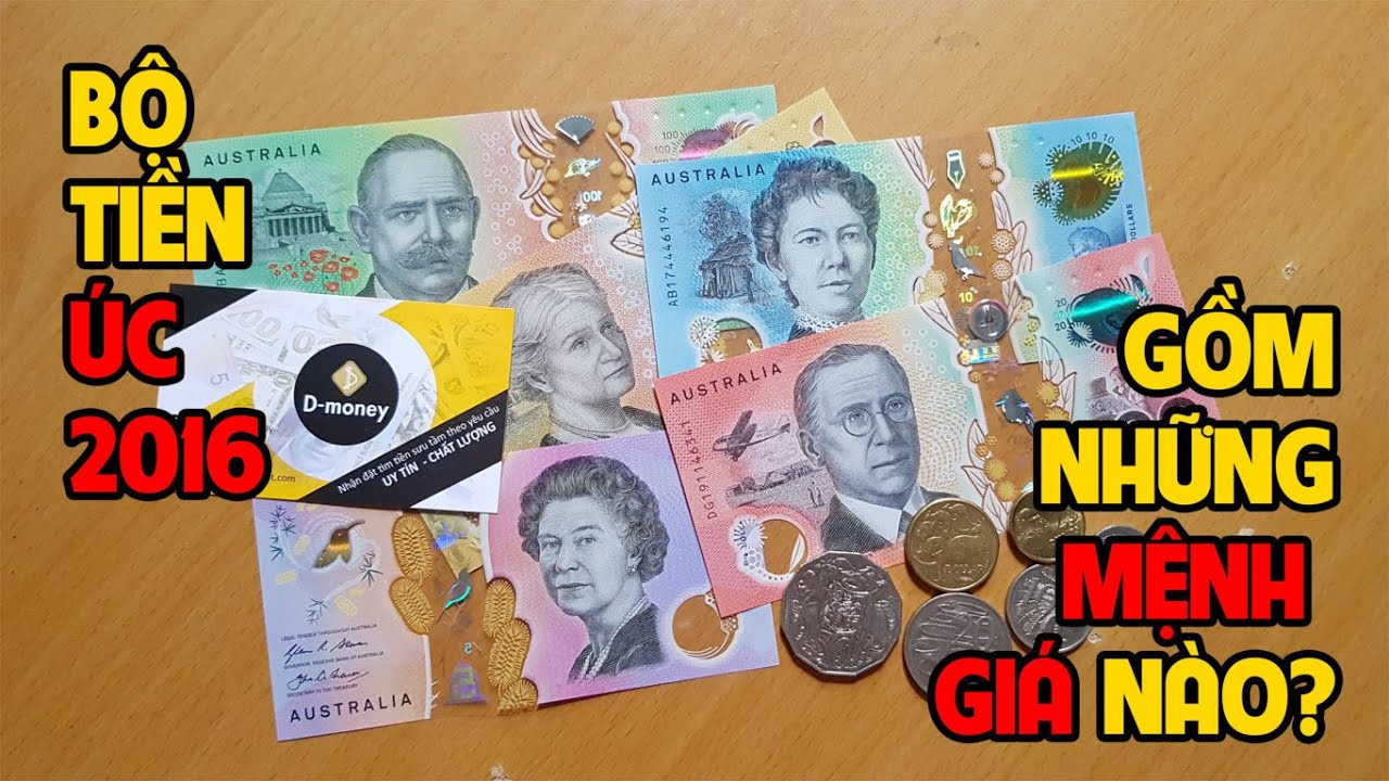 Bộ tiền nước Úc gồm các mệnh giá nào?