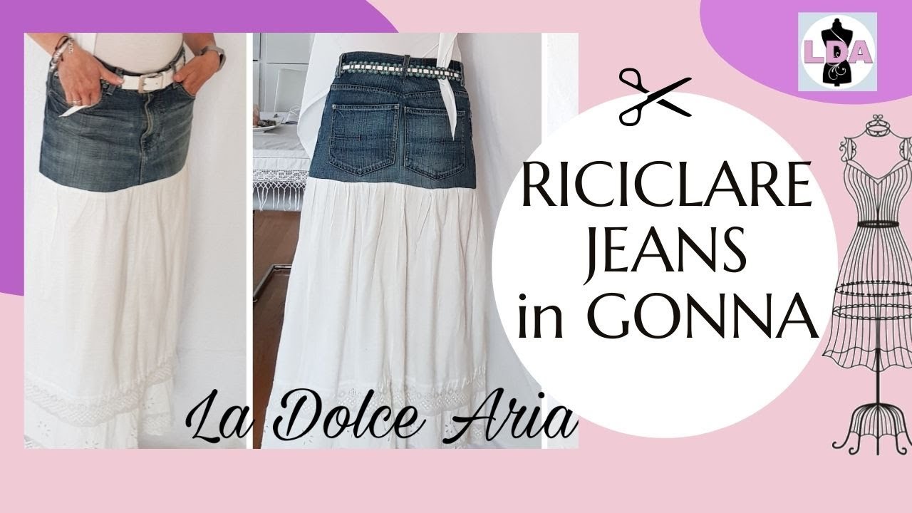 Riciclare i jeans in gonna | Skirt refashion