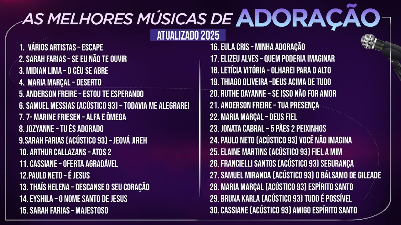 AS 30 MELHORES MÚSICAS DE ADORAÇÃO (Músicas Mais Tocadas) - Atualizado 2025