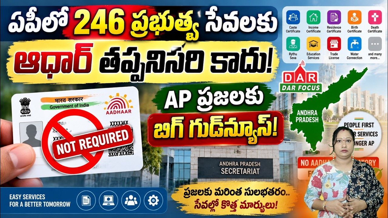 AP Aadhaar Latest Update 2026: Aadhaar Not Mandatory for 246 Government Services? | Full Details