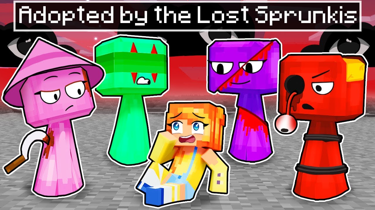 ADOPTED by the LOST SPRUNKIS in Minecraft!