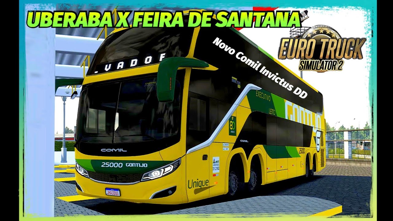 Bus Viagem Gontijo amaciando o Novo Comil Invictus DD Scania euro truck simulator 2
