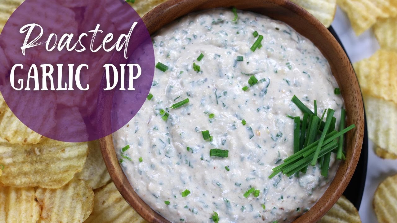 From-Scratch Roasted Garlic Dip {Garlic Dip with Mayo, Sour Cream and Shallots}