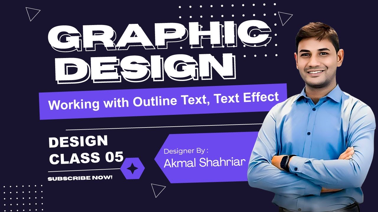 How to Work with Outline Text | Text Effect | @akmalshahriar-as