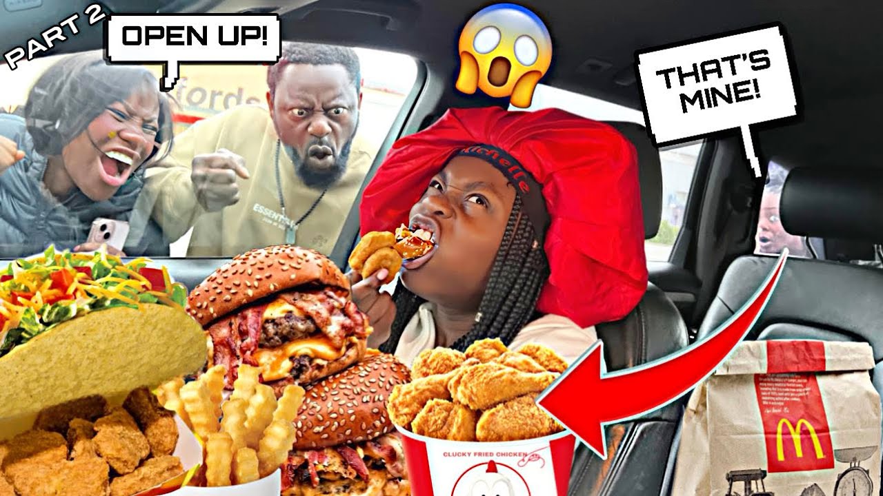 LOCKING MY FAMILY OUT THE CAR AND EATING THEIR MCDONALD'S .. ((MUST WATCH)) part 2