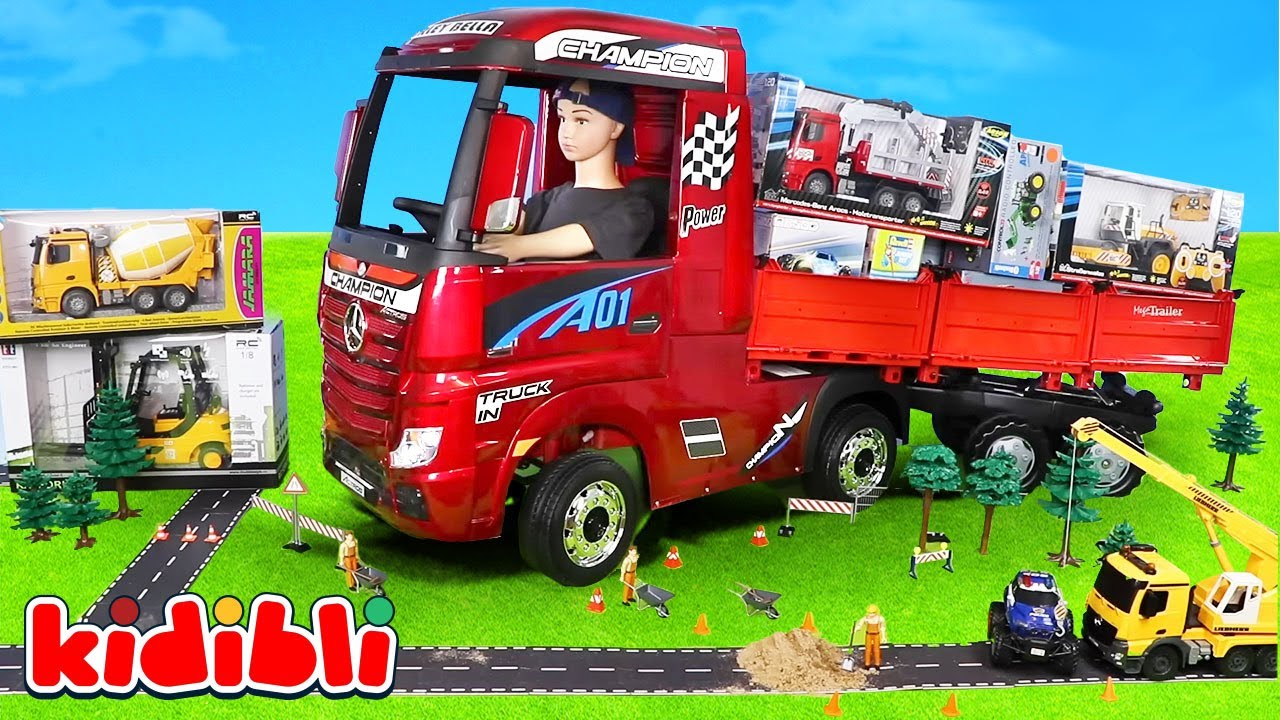 Lkw, Bagger, Kräne & Straßenwalzen entdecken 🚚 Lernvideos über Baumaschinen für Kinder | Kidibli