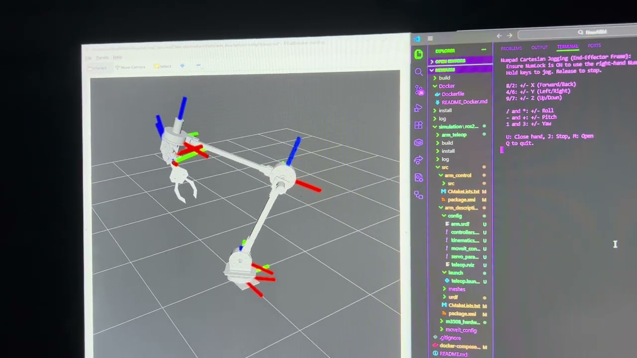Ros2, MoveIt Servo, Rviz Keyboard Teleop for 6DOF Robotic Arm #robotics #ros2 