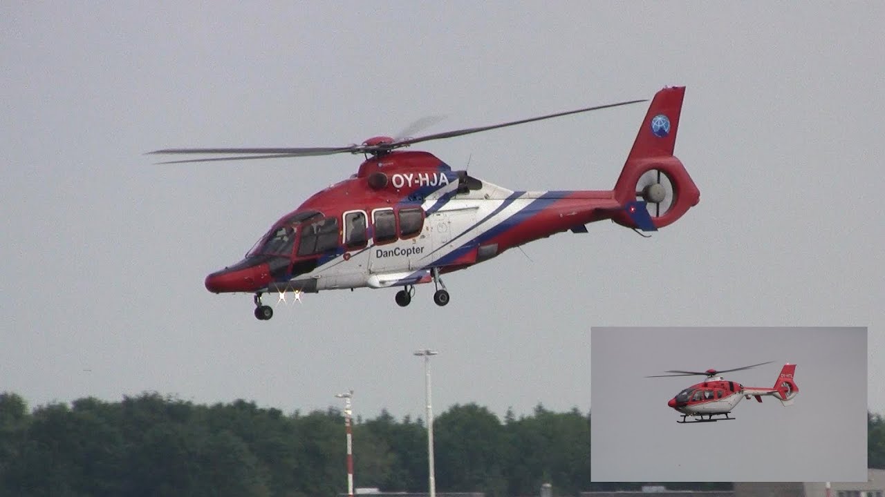 Eurocopter EC155 and EC135 ► Takeoff ✈ Groningen Airport Eelde