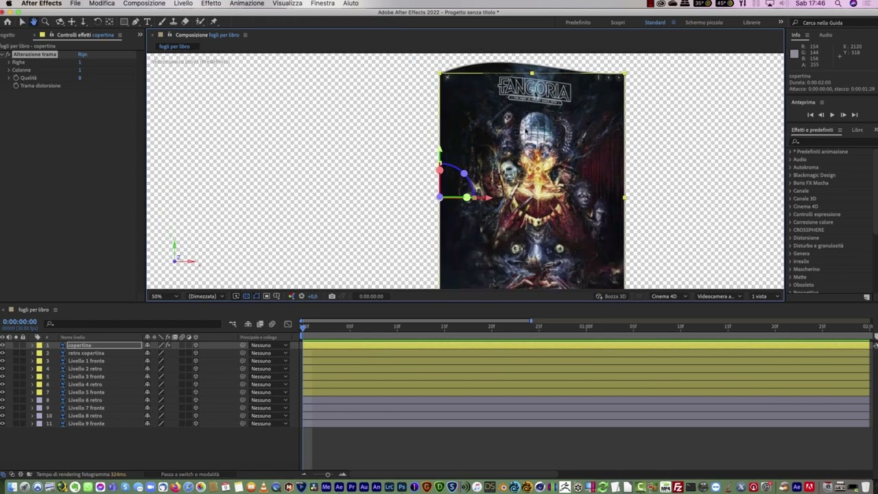 Adobe AfterEffects 0051 - come girare le pagine di una rivista in 3D Classico