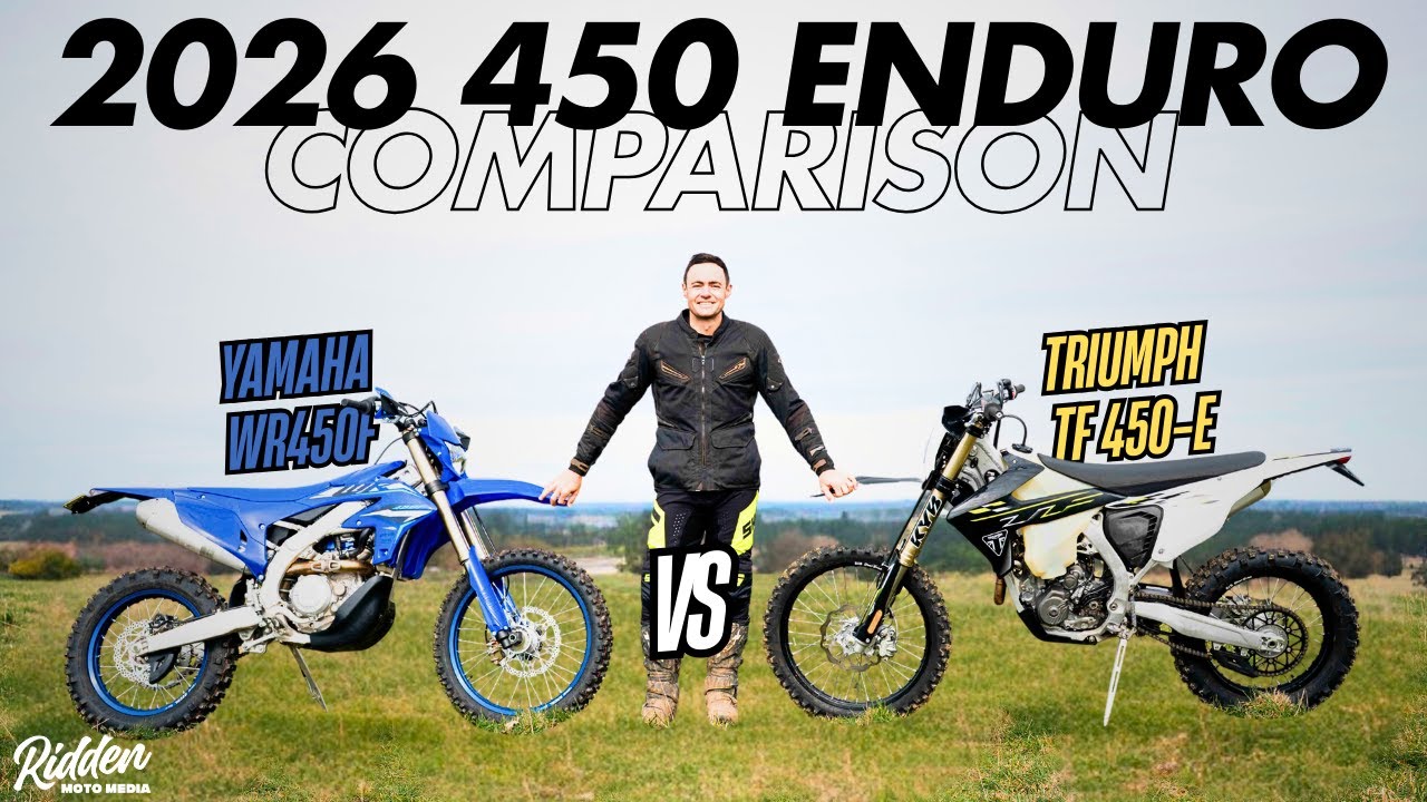 Сравнительный тест эндуро Triumph TF 450-E 2026 года и Yamaha WR450F 2026 года | RIDDEN