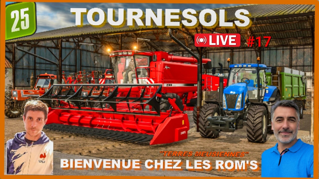 (🔴LIVE) BIENVENUE CHEZ LES ROM'S [ Terres Meusiennes]#17 : RECOLTE DES TOURNESOLS !!🌻
