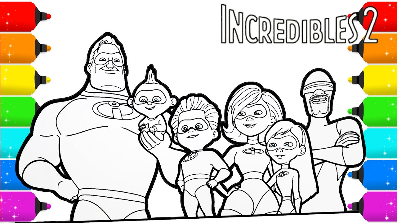 Incredibles 2 Coloring with Colored Markers