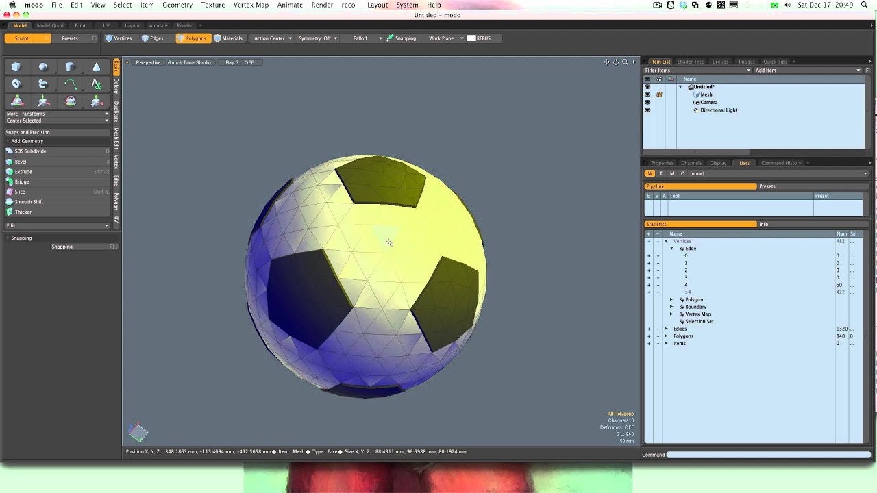 Tutorial Modo - modeling a soccer ball