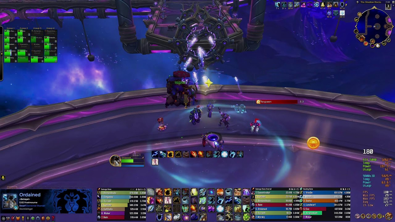 Mythic Manaforge Omega: King Saladhaar Guild Raid (Progression) | Elemental Shaman PoV