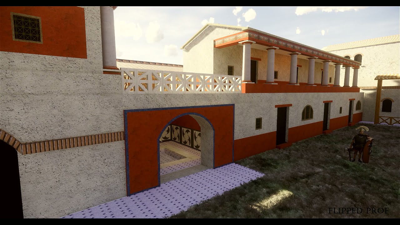 Immagini della ricostruzione 3d della villa romana di Pompeo Magno, Ladispoli