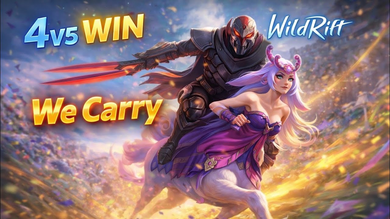 WildRift: WE MANAGE TO WIN 4V5 || WE BOTH CARRY THE MATCH INSANE CLUTCHES#wildrift #zed #lillia 
