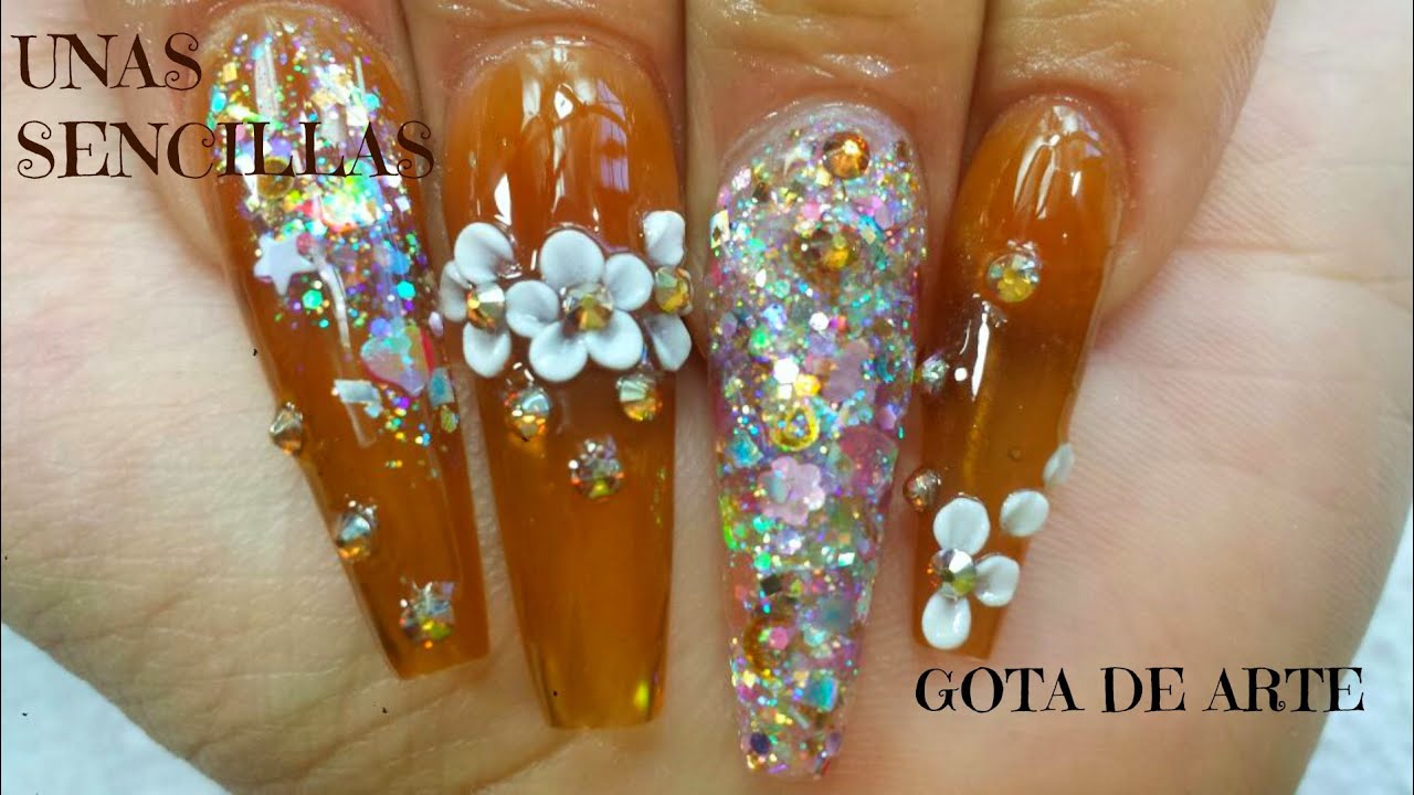 Uñas sencillas champagne / gota de arte / luliz nails